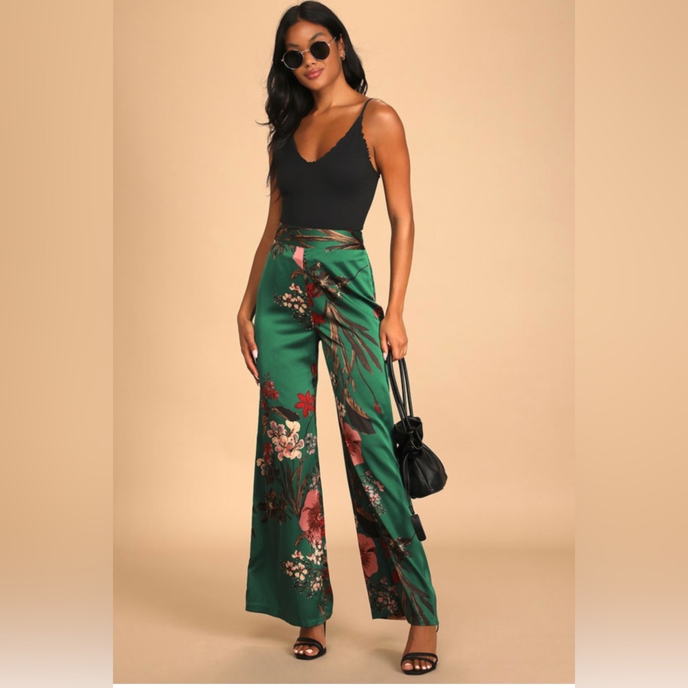 Lulus floral silk pants